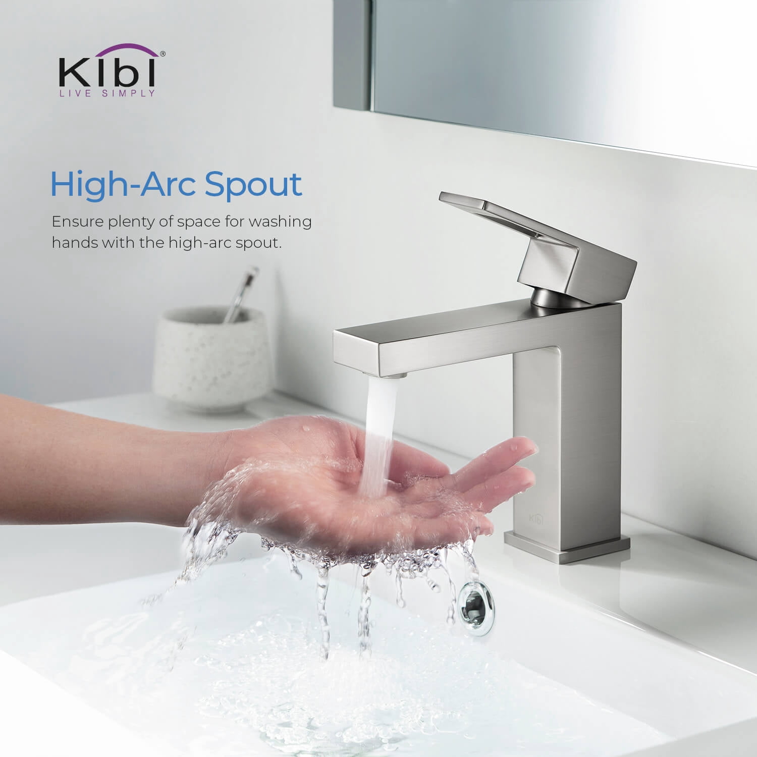 Kibi Cubic Single Handle Bathroom Vanity Sink Faucet