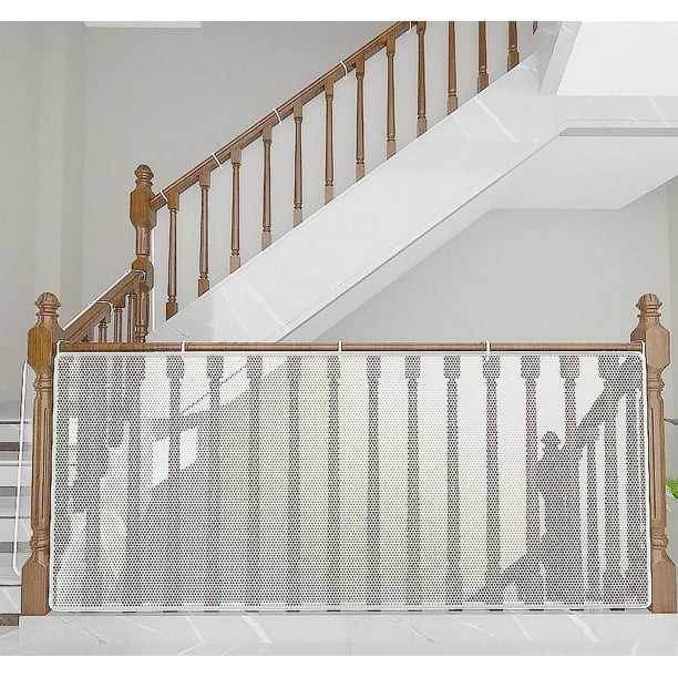 Red de Seguridad para Niños, Red de Seguridad para Bebés para Balcones y Escaleras, 300Lx90H CM, Barrera de Seguridad de Malla para Vallas de Escaleras Ajustables y Resistentes para Gatos y Juguetes,