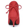 thumbnail image 4 of Unique Bargains Women's Pointy Toe Kitten Heel Ankle Booties Bright Red 10, 4 of 8