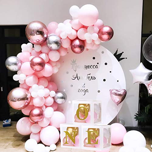 6X/Set Foil Latex Balloon Confetti Bow Kids Baby Shower 1st Birthday Party Decor 