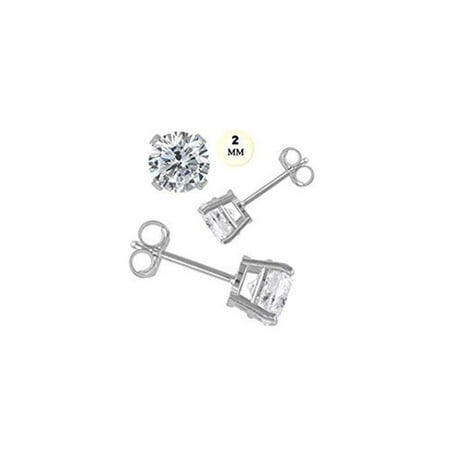 Kotela 910322mm 14K 0.24 CT White Gold Stud Earring with Aprx 2 mm Each Round Simulated (Best Simulated Diamond Jewelry)