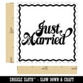 thumbnail image 2 of Just Married Elegant Text Self-Inking Rubber Stamp Ink Stamper - Brown Ink - Small 1 Inch, 2 of 7