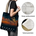 thumbnail image 3 of Nivel Secreto Bolso de tela con estampado de lienzo para mujer, bolsa de compras reutilizable y estética, con cremallera interior, regalo para mujer, 35 × 40 cm., 3 of 6