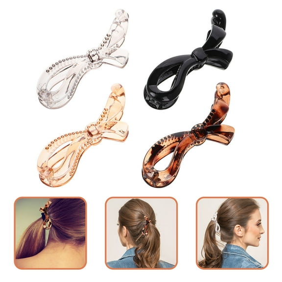 FRCOLOR 4pcs  Banana Clips Ponytail Holder Clip Banana Hair Clip for Thick Fine Curly Hair Banana Hairpin Hair Clips Lady Hair Clamp Hair Clips Ponytail Holder