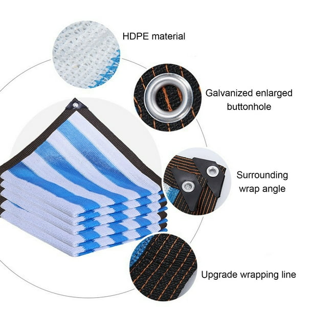 JikouIivo 6.56' x 6.56' Blue and White Stripes Rectangle Sun Shade Sail Canopy Awning, 95% UV Blockage, Water & Air Permeable, Commercial and Residential, for Patio Yard Pergola - Walmart Business Supplies JikouIivo 6.56' x 6.56' Blue and White Stripes Rectangle Sun Shade Sail Canopy Awning, 95% UV Blockage, Water & Air Permeable, Commercial and Residential, for Patio Yard Pergola - Walmart Business Supplies