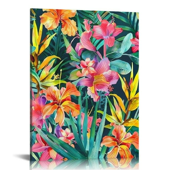 ARISTURING Canvas Wall Art Painting Watercolor Vintage Floral Tropical Exotic Flowers Bird of Paradise Home Decorative Artwork Prints