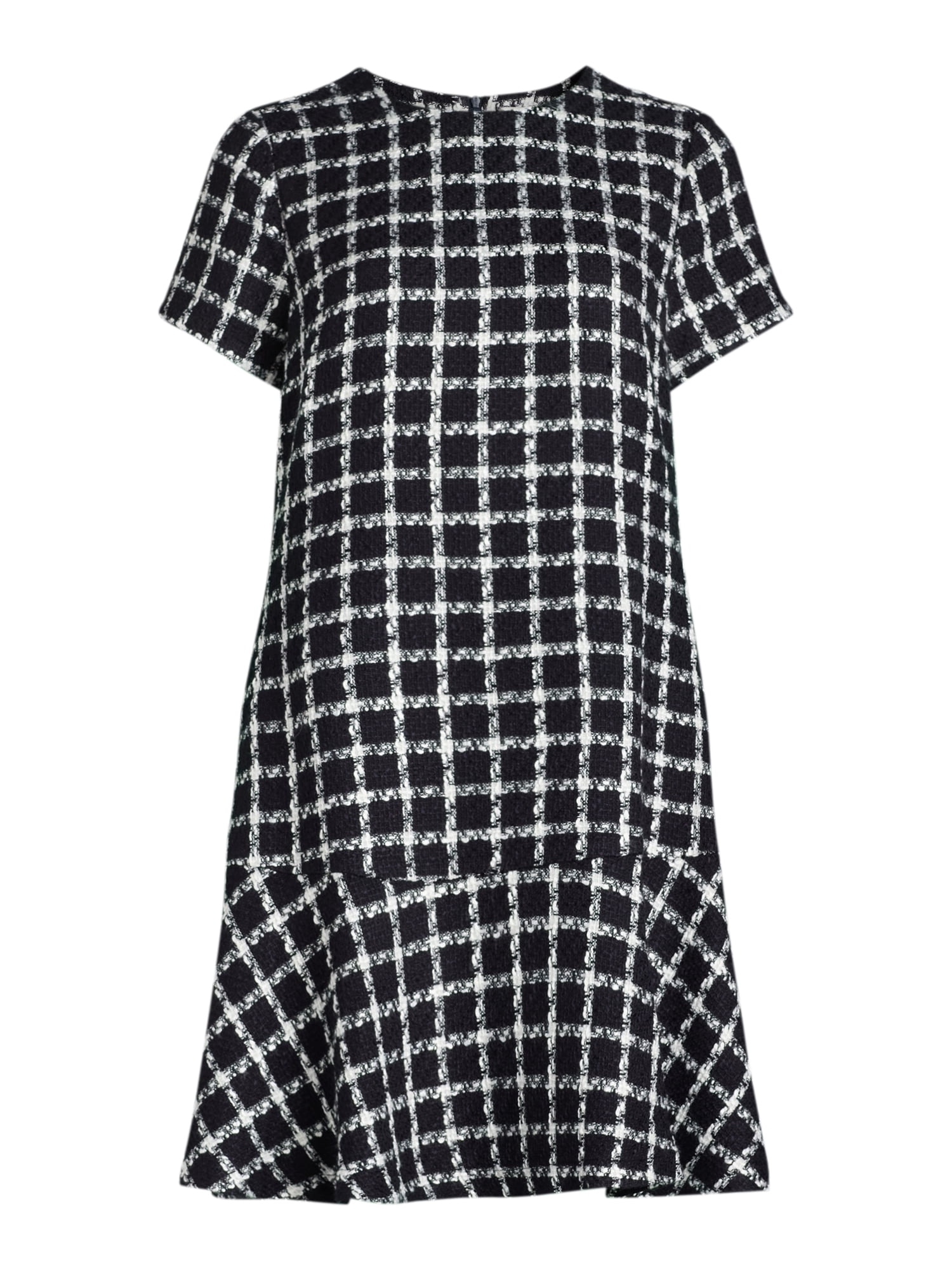 Free Assembly Women’s Tweed Dress with Short Sleeves, Sizes 0-20