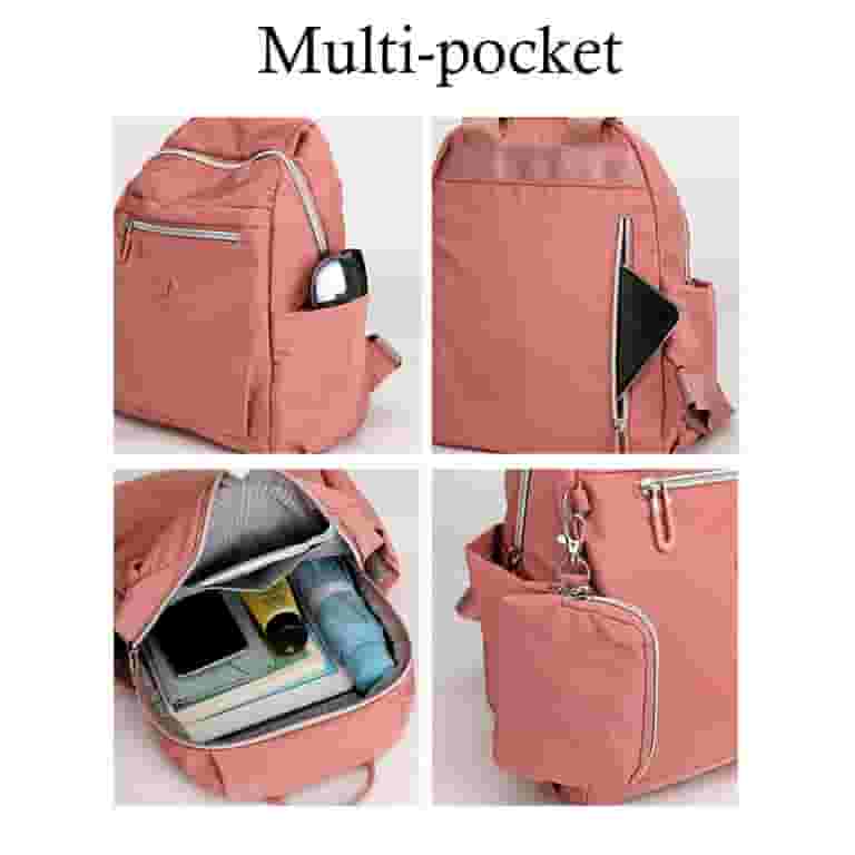 ◆NOIAGO◆ Nylon Daily Backpack Pink NOI1538 Deago Waterproof Nylon Backpack, Lightweight Mini Daypack