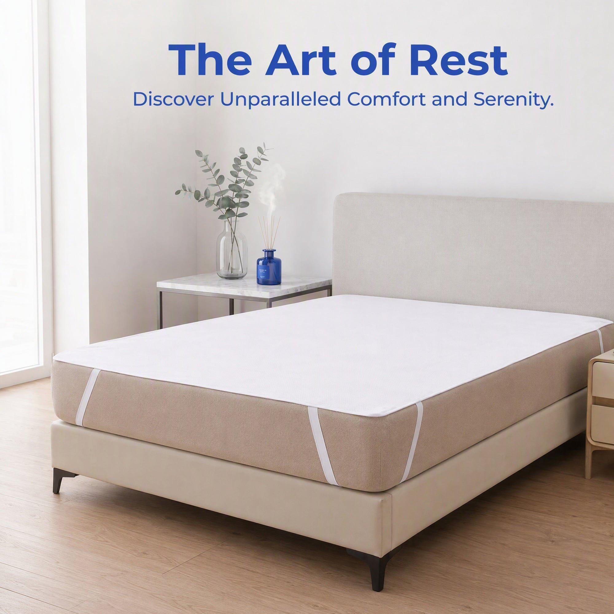 Unique Bargains Microfiber Mattress Protector Cozy Textured Bedding White 54"x75"