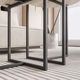 thumbnail image 4 of Juego de mesa de café HOJINLINERO redondo negro con aspecto de metal y madera, 4 of 7