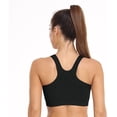 thumbnail image 4 of YAZI Women's Zip Front Sports Bra Wireless Post-Surgery Bra Active Yoga Sports Bras, 4 of 15
