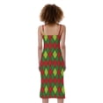 thumbnail image 2 of Green And Red Christmas Argyle Print Slim Fit Midi Cami Dress, Jesus Christian Fashion Summer Maxi Sexy Casual Dress For Women, 2 of 4