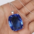 thumbnail image 4 of GEMHUB 35.00 Gram Blue Topaz Gemstone Pendant Cushion Shape Fine 925 Sterling Silver Pendant For Birthstone for Women, Unique Fashion Delicate Jewelry Birthday Gifts, 4 of 4
