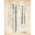 thumbnail image 2 of Borders, Cole 25x32 Gold Ornate Wood Framed with Double Matting Museum Art Print Titled - PP384-Vintage Parchment Aerial Missile Patent Poster, 2 of 4