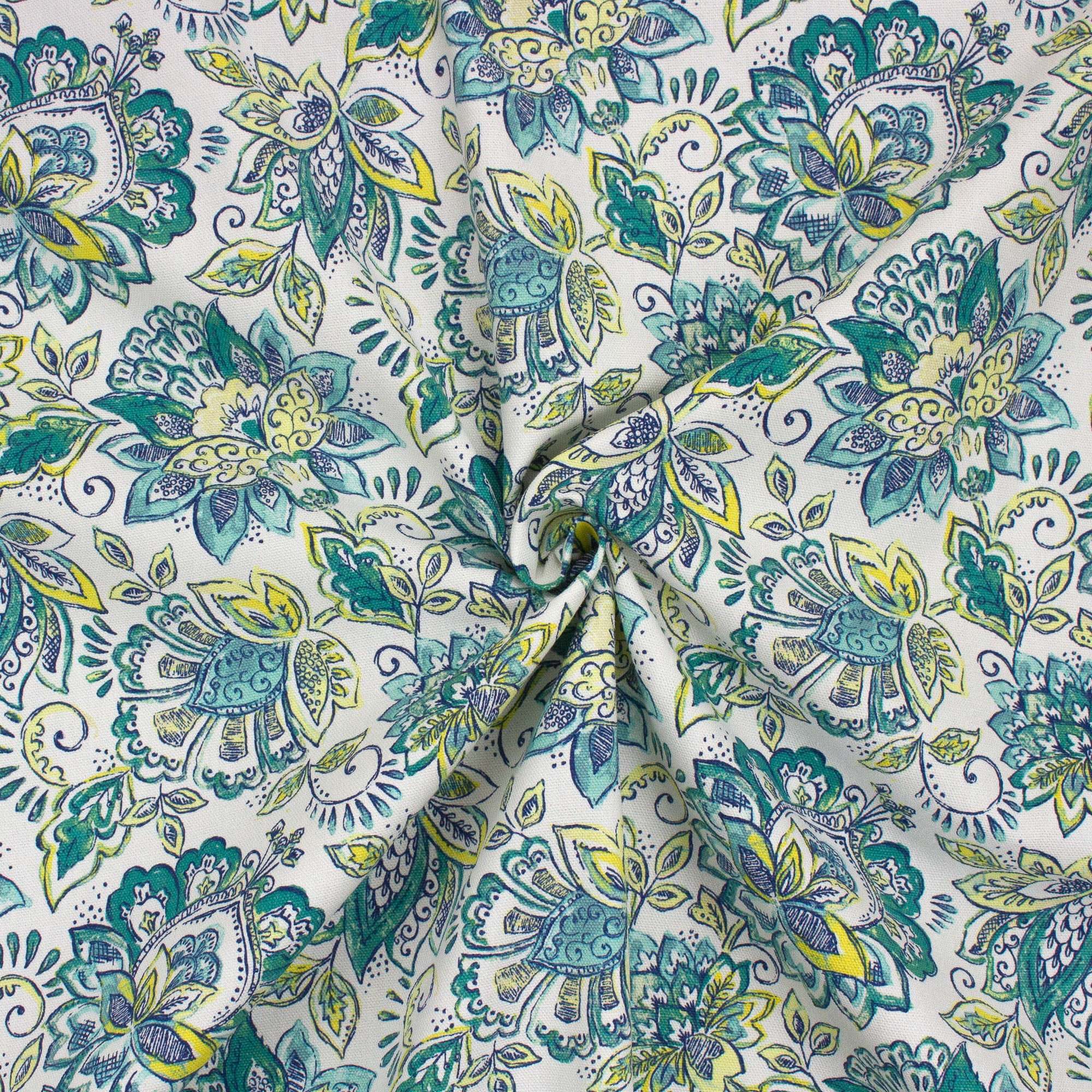 (2 pack) Better Homes & Gardens 100% Cotton Jacobean Teal, 2 Yard Precut Fabric