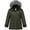 Army Green, variant on GGleaf Women's Plus Size Quilted Winter Coat Warm Puffer Jacket Thicken Parka with Removable Hood Army Green 4X