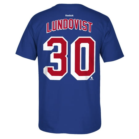 New York Rangers Team Clock - New York Rangers Henrik Lundqvist Reebok NHL Player T Shirt Men Blue