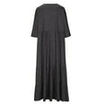 thumbnail image 5 of Sakmal Asymmetrical Summer Dresses for Women 2024 Floral Pleated Black Oversized Short Sleeve Maxi Shift Dress, 5 of 6