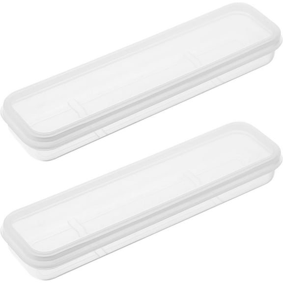 CD5-2pcs Utensil Holder for Lunch Box,Clear Portable Flatware Box,Simple Tableware Storage Box Spoon Case Fork Holder Chopstick Case-5