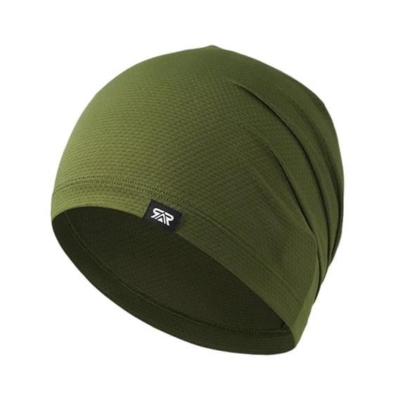 Voska Skull Cap Unisex Breathable Mesh Ice Silk Cap, Lightweight Sweat Wicking Beanie for Running Gym Fitness Army Green One Size
