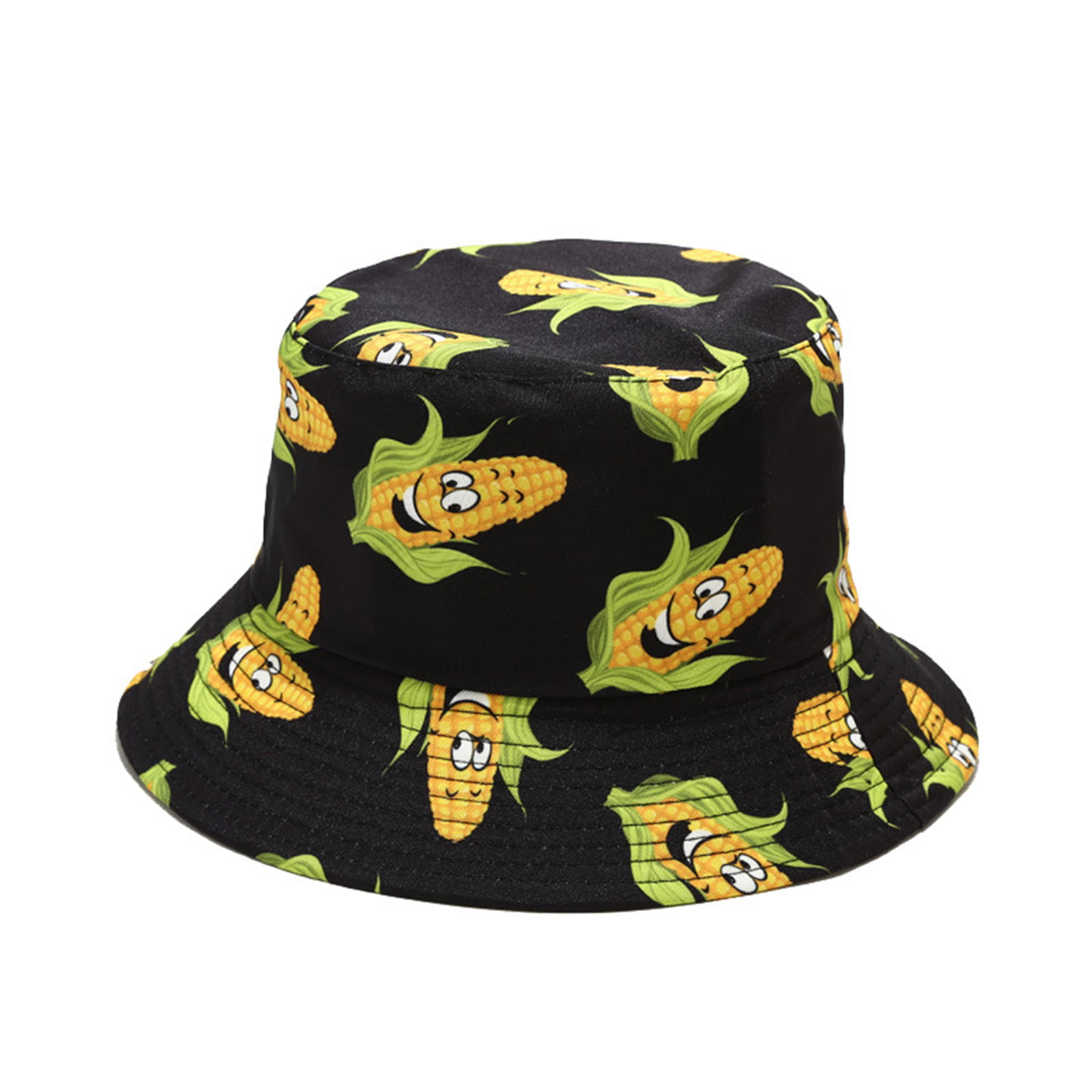hirigin Unisex Cartoon Print Bucket Hats Funny UV Protection Fisherman Caps 