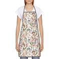 thumbnail image 2 of Fuzoiu Floral Print Waterproof Apron, Kitchen Apron for Women Men Chef, Apron for Christmas Dinner Party Cooking Baking Crafting House Cleaning Kitchen, 2 of 7