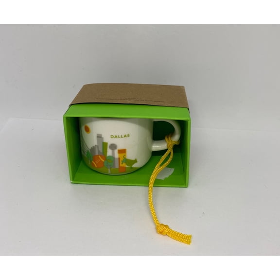 Starbucks Coffee You Are Here Dallas Texas Ceramic Mug Ornament New with Box