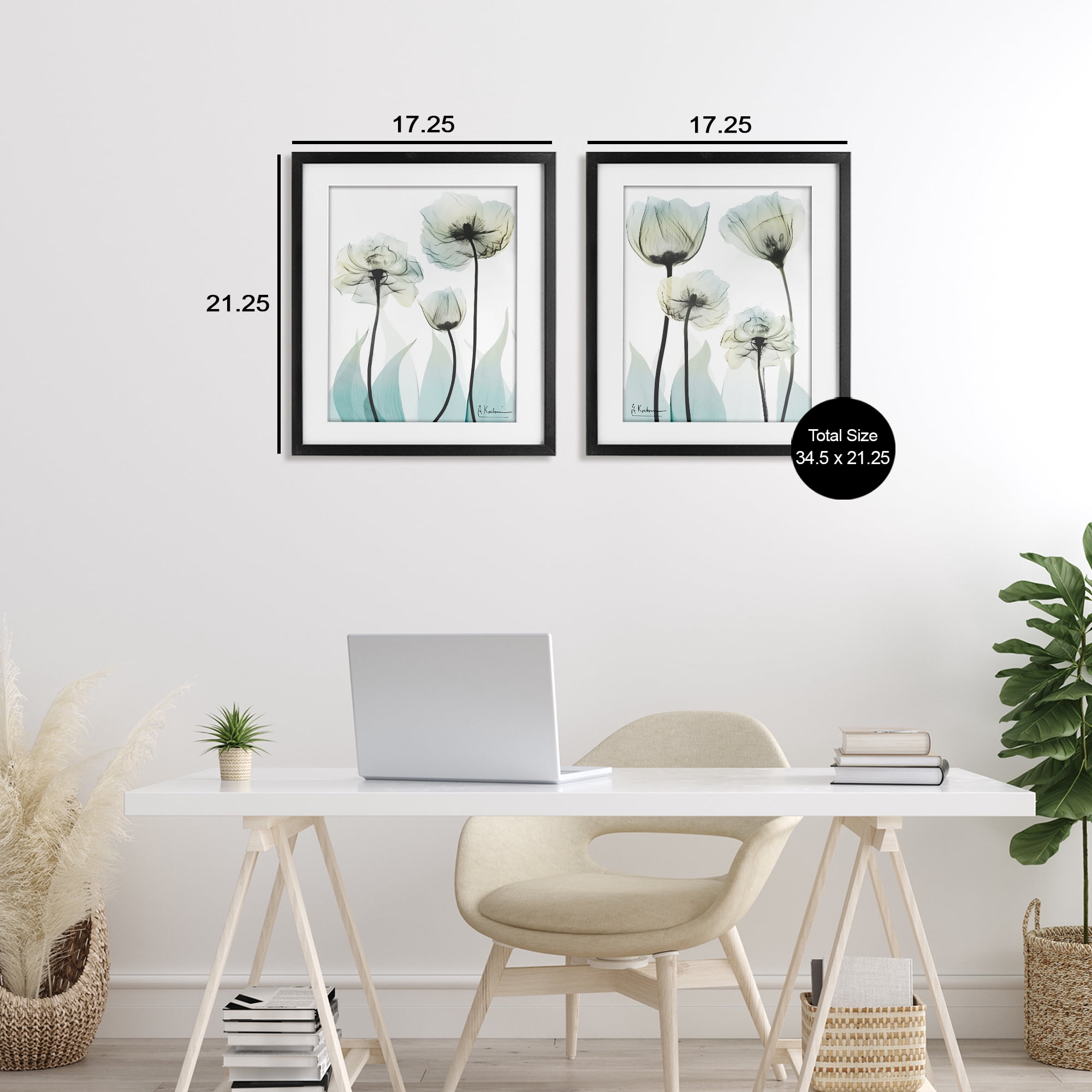 Stupell Industries Luxury Of Creation Flowers 2 Piece Black Framed Print Under Glass Set, design by Albert Koetsier