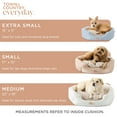 thumbnail image 3 of TOWN & COUNTRY EVERYDAY CuddleTown Faux Linen Comfy Cozy Cuddler Pet Bed, Supportive & Calming Egg Crate Foam, Water Repellent, Non-Slip Bottom, Machine Washable Cover, Blue, Medium 28"x26"x8", 3 of 6