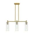 thumbnail image 2 of 434-3I-BB-G434-12CL-Innovations Lighting-Crown Point - 3 Light Island In Industrial Style-14.75 Inches Tall and 30.5 Inches Wide-Brushed Brass, 2 of 5