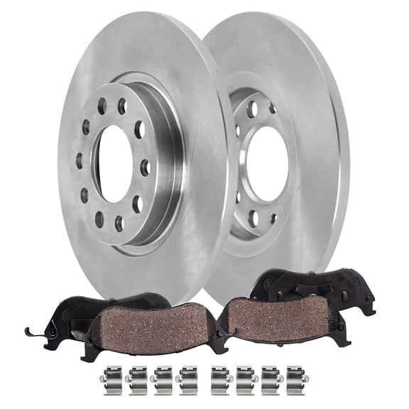 Detroit Axle - Rear Brake Kit for 2014-2022 Jeep Cherokee, Disc Brake Rotors Ceramic Brake Pads Kit: 10.95'' Rotor