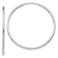 thumbnail image 1 of 10k White Gold Endless Hoop Earrings Round, 1 of 6