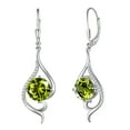 thumbnail image 1 of Juwaliy Aretes Colgantes para Mujer Aretes de Piedra de Nacimiento de Agosto Peridoto Verde Plata Esterlina 925 Cierre de Palanca Joyería de Cola de Pez Regalo de Navidad San Valentín Cumpleaños para, 1 of 11