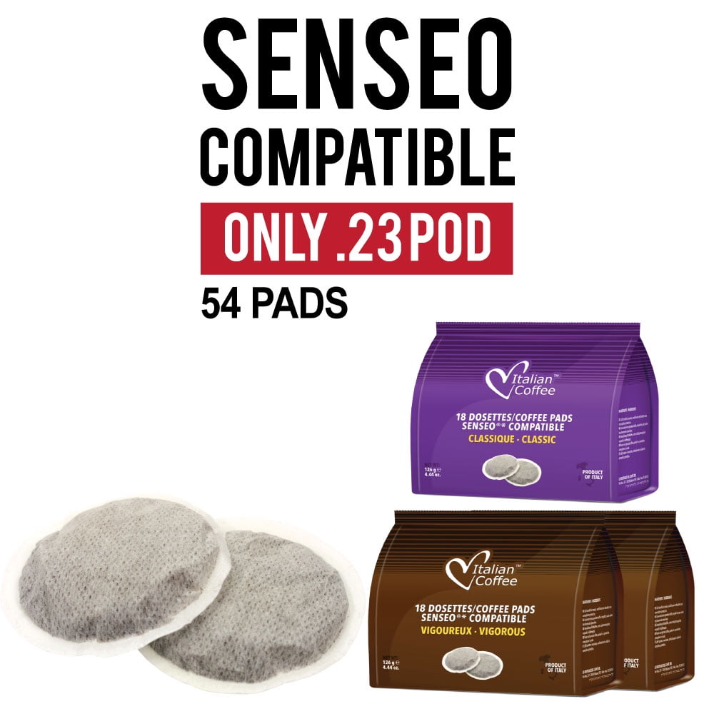 hoek Milieuvriendelijk echtgenoot Italian Coffee pads compatible with Senseo pods Italian Coffee machines, 2  bag Classico 1 Vigoroso, 54 pads total - Walmart.com
