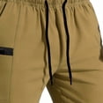 thumbnail image 7 of Hurxie Cargo Shorts for Men Hiking Shorts Summer Athletic Work Short with Zipper Pockets Running Travel Short Pants Khaki,S, 7 of 7