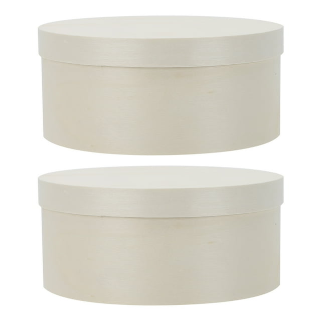 MasteelfCA 2 Pcs Boîte en Bois pour Cheesecake, Boîte Ronde en Chiffon pour Fromage
