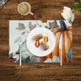 thumbnail image 6 of Fenyluxe Fall Placemats Set of 4, White Pumpkin Bird Placemat for Dining Table Decorations, Washable Autumn Place Mats, Maple Leaves Table Mats for Kitchen Dinner Thanksgiving Party 11.8*17.7in, 6 of 6