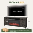 thumbnail image 3 of LazySunsets 70" Electric Fireplace TV Stand for TVs Up to 80 Inches,Farmhouse Media Console with 36" Color Changing Fireplace Insert, Barn Doors,Drawers & Adjustable Storage Shelves,Gray, 3 of 7