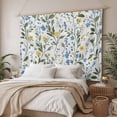 thumbnail image 3 of Blue Yellow Spring Floral Small Tapestry for Bedroom Wall Hanging Tapestry,Summer Elegant Botanical Green Ceiling Backdrop Tapestries Poster Blanket Wall Decor for Teens Room Living Room 23" x 28", 3 of 8