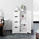 thumbnail image 2 of Wooden Bathroom Floor Cabinet Freestanding Storage Organizer White Storage Cabinet  Bathroom Furniture My Lux Decor Round, 2 of 6