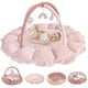 thumbnail image 1 of Gimnasio convertible 5 en 1 con 6 juguetes, estera para el desarrollo sensorial, centro de actividades para bebés de recién nacido a niño, pozo de bolas, cama de gato y perro, cama de felpa suave para, 1 of 5