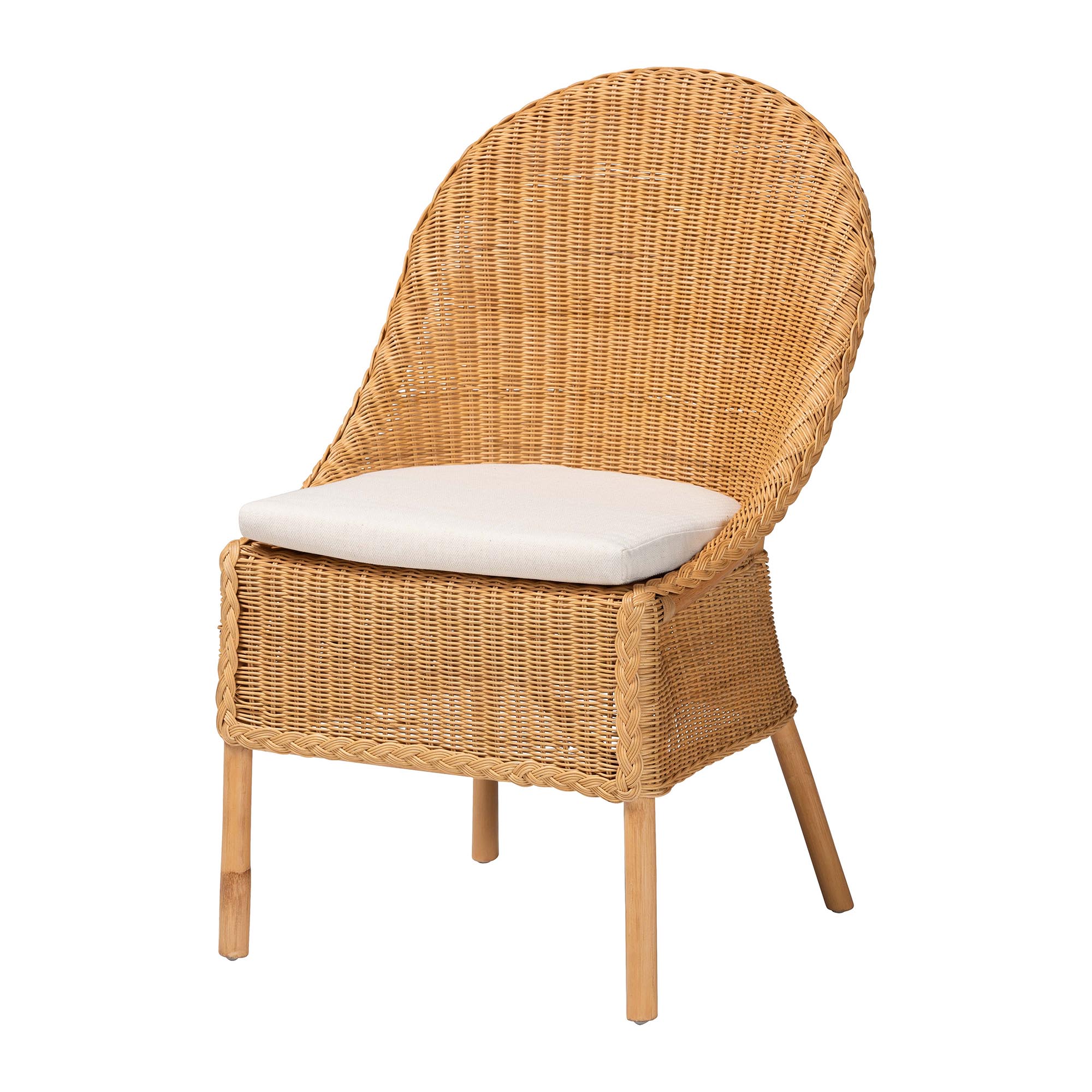 bali & pari Camelia Boho Dining Chair, Light Honey