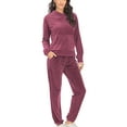 thumbnail image 5 of FUTATA Jogging Suits Sets for Women Velour Tracksuit Sets Hoodie Activewear Set 2 Piece Sweatshirt & Sweatpants Set, 5 of 6
