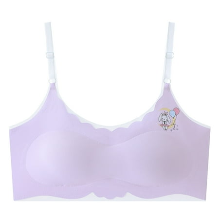 eczipvz Girls Padded Training Bra 8-15T  Crop Cami Training Bras for Girls. Seamless Bra Design with Removable Padding(Purple 10-12 Years)