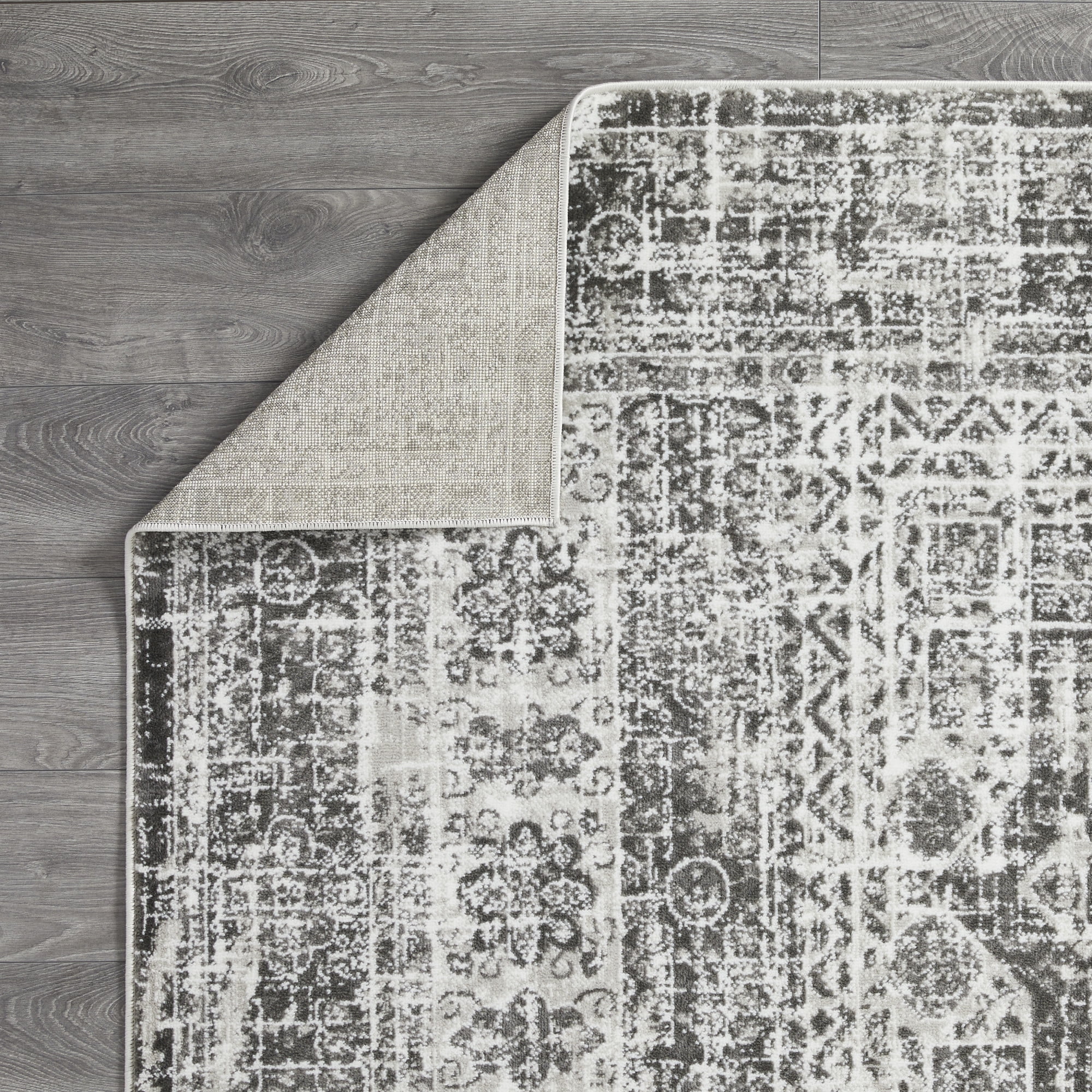 Loomaknoti Rhane Aberd 2' x 7' Gray Oriental Indoor Polypropylene runner rug