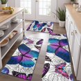 thumbnail image 2 of Purple Butterfly Rose Pattern Kitchen Rugs Sets Of 3,Kitchen Runner Rugs Non Skid Washable,Decorative Kitchen Floor Mats for Kitchen,Sink,Laundry,17"x30"+ 17"x47" + 17"x59", 2 of 6