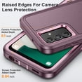 thumbnail image 4 of Feishell Case for Samsung Galaxy A13 5G 6.5 inch,Heavy Duty 3 Layer Military Protection with Hidden Kickstand Shock Resistant Armor Hybrid Bumper Rugged Rubber Phone Cover,Purple+Pink, 4 of 8