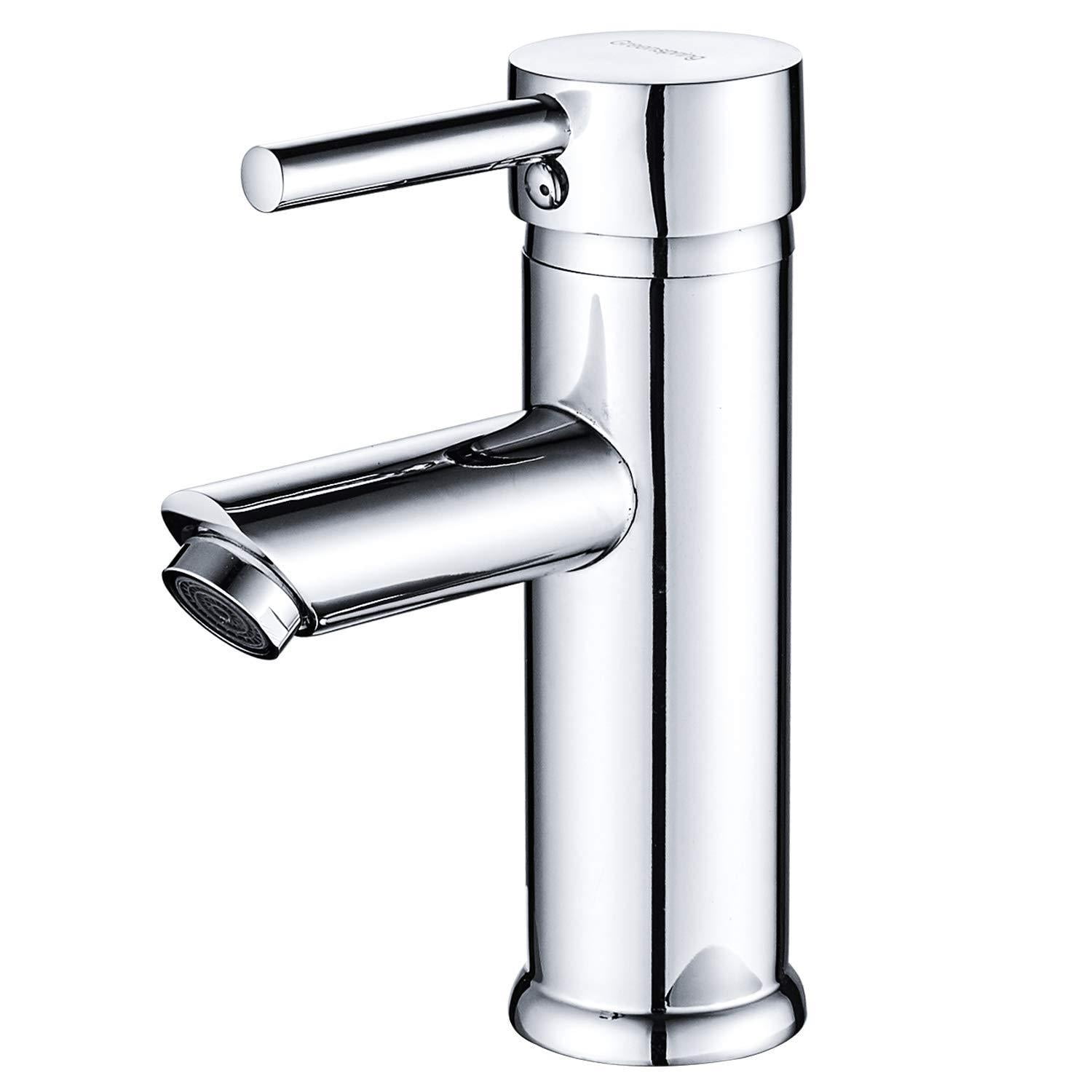 Greenspring Commercial Single Handle Bathroom Sink Faucet One Hole Deck Mount Lavatory Faucet Stainless Steel