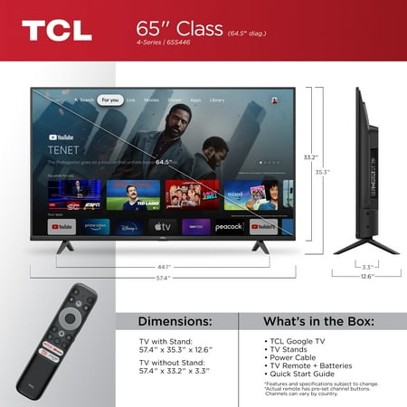 TCL 65" Class 4-Series LED 4K UHD Smart Google TV