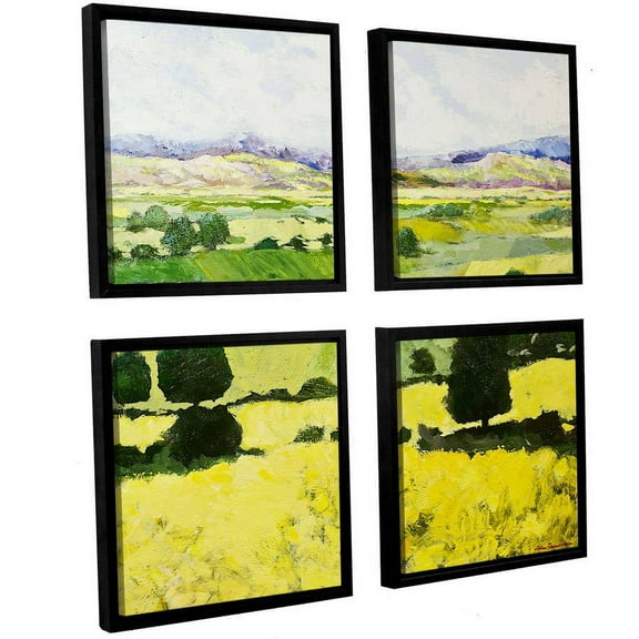 ArtWall Allan Friedlander "Napa Yellow 2" 4-Piece Floater-framed Canvas Square Set